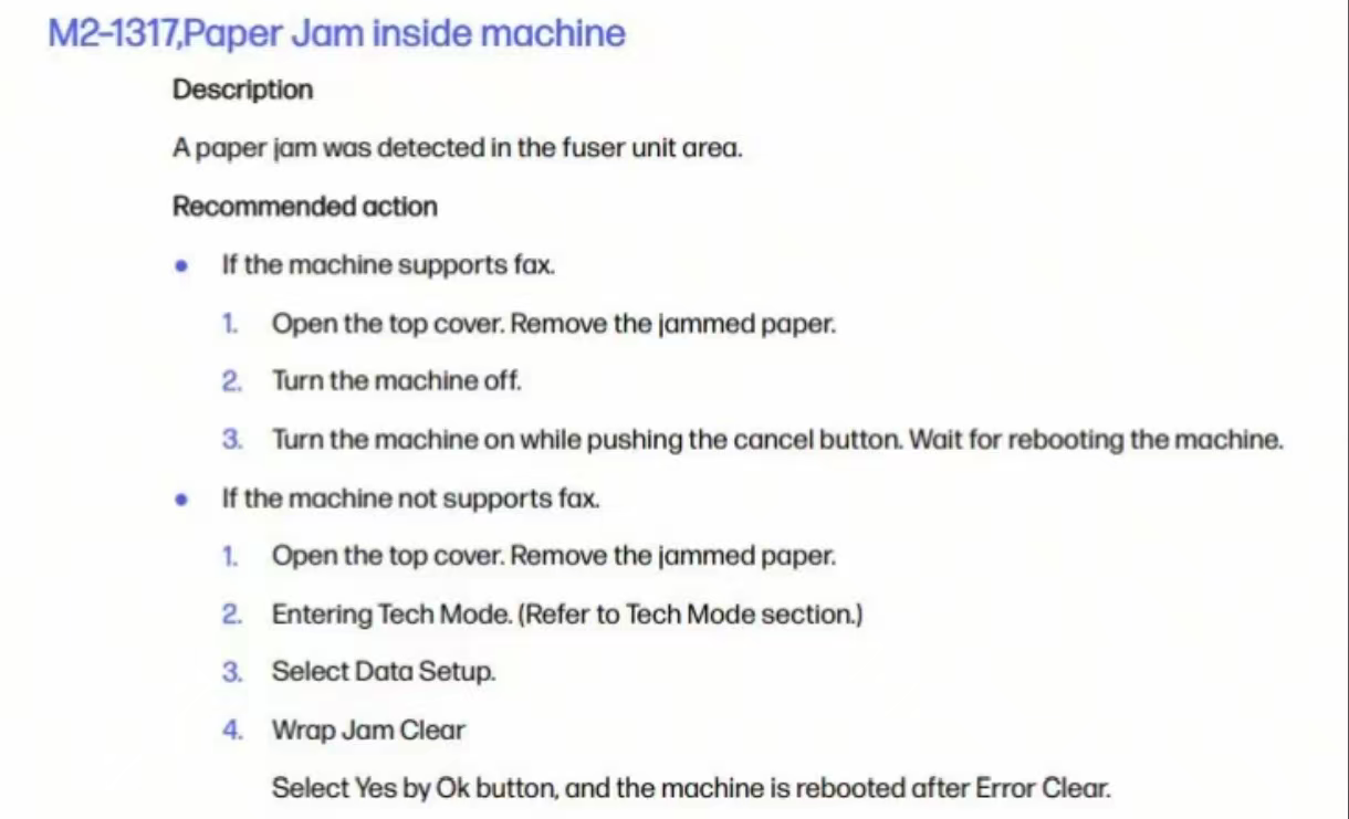 HP108w报M2-1317错误